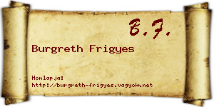 Burgreth Frigyes névjegykártya